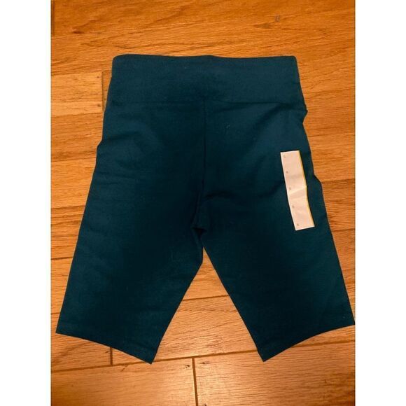 NWOT Wild Fable, women’s teal high waisted pull on cotton bicycle shorts size SM - Picture 3 of 7